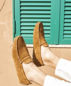 Uomo D'Arienzo Capri - Mocassino scamosciato color cuoio da uomo