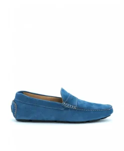 Uomo D'Arienzo Capri - Mocassino scamosciato blu denim da uomo