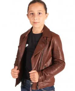 Bambino D'Arienzo Chiodo Baby - Chiodo Baby in pelle vintage cuoio per bambino unisex