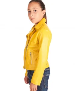 Bambino D'Arienzo Chiodo Baby - Chiodo Baby giallo giacca unisex in pelle per bambino