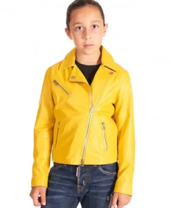 Bambino D'Arienzo Chiodo Baby - Chiodo Baby giallo giacca unisex in pelle per bambino