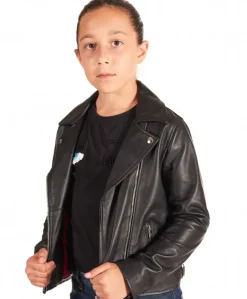 Bambino D'Arienzo Chiodo Baby - Chiodo unisex giacca in pelle nera per bambino