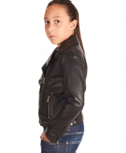 Bambino D'Arienzo Chiodo Baby - Chiodo unisex giacca in pelle nera per bambino
