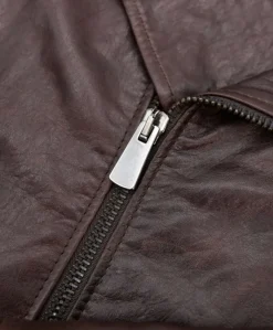 Uomo D'Arienzo Chiodo biker - Chiodo biker in pelle testa di moro con cintura effetto vintage