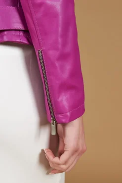 Donna D'Arienzo Chiodo D - Chiodo in pelle naturale glicine con cintura