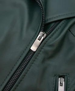 Donna D'Arienzo Chiodo D - Chiodo in pelle naturale verde con cintura effetto liscio