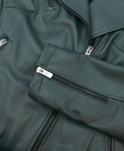 Donna D'Arienzo Chiodo D - Chiodo in pelle naturale verde con cintura effetto liscio