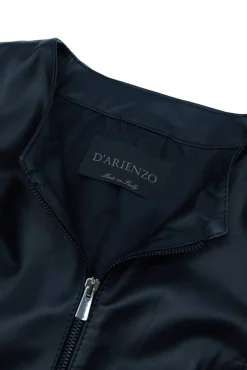 Donna D'Arienzo Clear - Giacca in pelle nera nappa effetto liscio