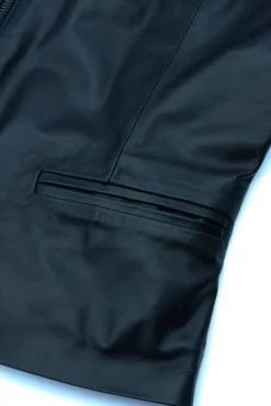 Donna D'Arienzo Clear - Giacca in pelle nera nappa effetto liscio