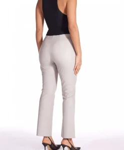 Donna D'Arienzo Corinne - Pantalone elasticizzato in pelle ghiaccio effetto liscio