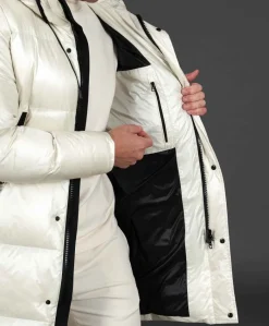 Uomo D'Arienzo Dave - Giaccone lungo in vera piuma colore beige da ripiegare a zaino