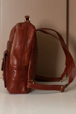 D'Arienzo Dennis - Zaino in pelle cuoio di vitello borsa effetto vintage