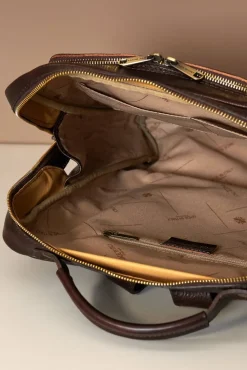 D'Arienzo Dennis - Zaino in pelle testa di moro di vitello borsa effetto vintage