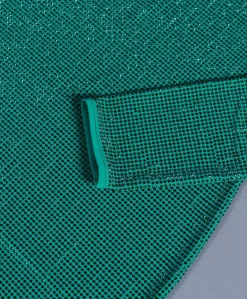 Donna D'Arienzo Diamond - Vestito monospalla a tubino verde con veri cristalli