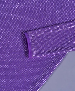 Donna D'Arienzo Diamond - Vestito monospalla a tubino viola con veri cristalli