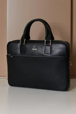 D'Arienzo Dylan - Borsa Ventiquattrore in pelle di vitello nera saffiano tasca zip