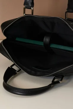 D'Arienzo Dylan - Borsa Ventiquattrore in pelle di vitello nera saffiano tasca zip