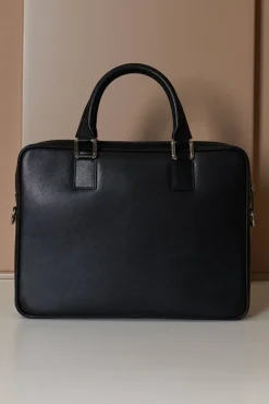 D'Arienzo Dylan - Borsa Ventiquattrore in pelle di vitello nera saffiano tasca zip