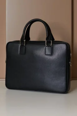 D'Arienzo Dylan - Borsa Ventiquattrore in pelle di vitello nera saffiano tasca zip