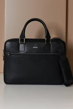D'Arienzo Dylan - Borsa Ventiquattrore in pelle di vitello nera saffiano tasca zip