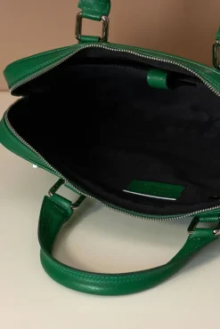 D'Arienzo Dylan - Borsa Ventiquattrore in pelle di vitello verde chiaro saffiano tasca zip