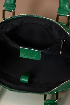 D'Arienzo Dylan - Borsa Ventiquattrore in pelle di vitello verde chiaro saffiano tasca zip