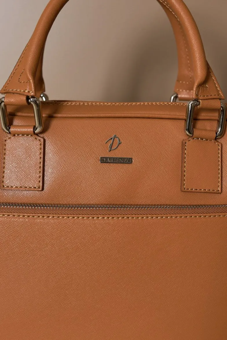 D'Arienzo Dylan - Borsa Ventiquattrore in pelle di vitello cuoio saffiano tasca zip