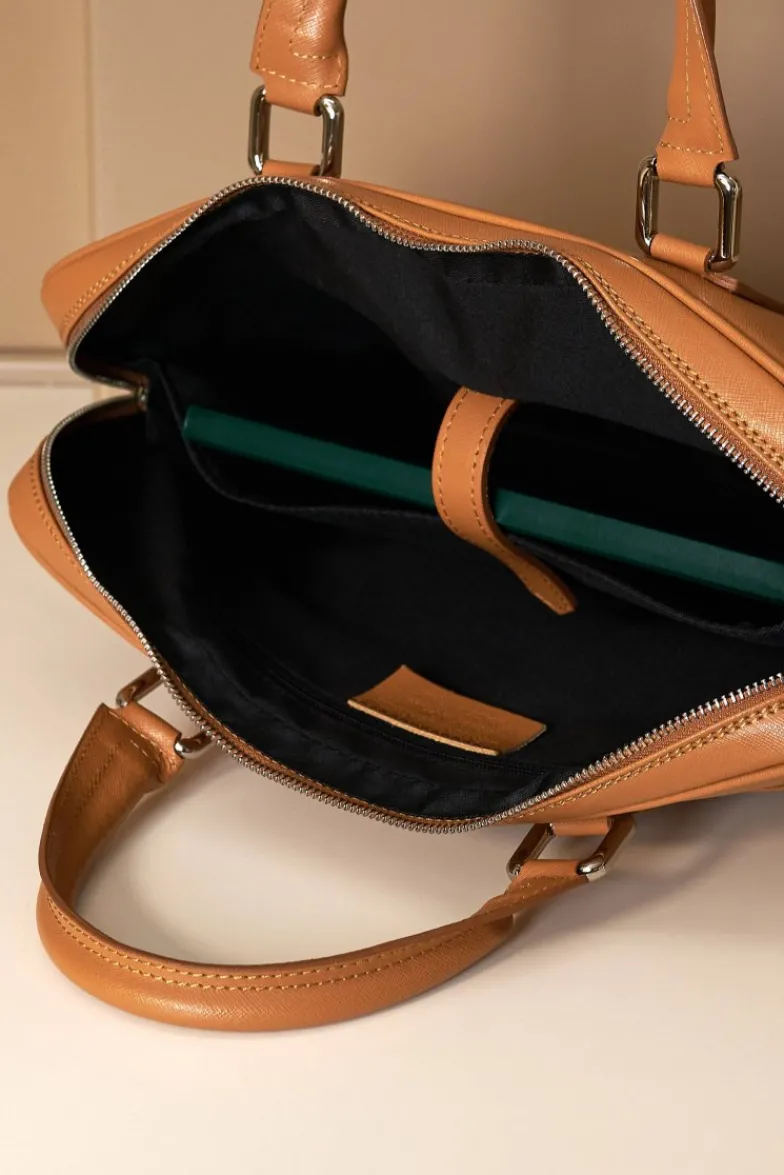 D'Arienzo Dylan - Borsa Ventiquattrore in pelle di vitello cuoio saffiano tasca zip