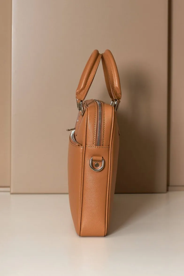 D'Arienzo Dylan - Borsa Ventiquattrore in pelle di vitello cuoio saffiano tasca zip