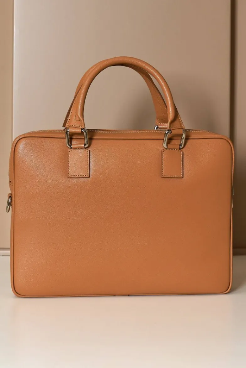 D'Arienzo Dylan - Borsa Ventiquattrore in pelle di vitello cuoio saffiano tasca zip