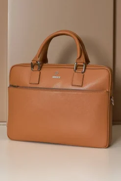 D'Arienzo Dylan - Borsa Ventiquattrore in pelle di vitello cuoio saffiano tasca zip