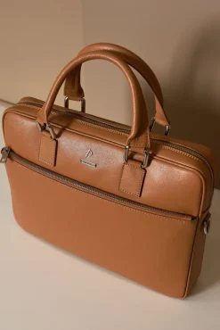 D'Arienzo Dylan - Borsa Ventiquattrore in pelle di vitello cuoio saffiano tasca zip