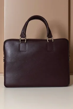 D'Arienzo Dylan - Borsa Ventiquattrore in pelle di vitello bordeaux saffiano tasca zip