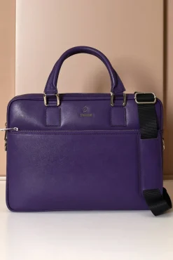 D'Arienzo Dylan - Borsa Ventiquattrore in pelle di vitello viola saffiano tasca zip
