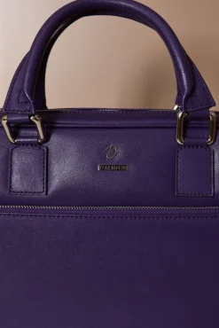 D'Arienzo Dylan - Borsa Ventiquattrore in pelle di vitello viola saffiano tasca zip
