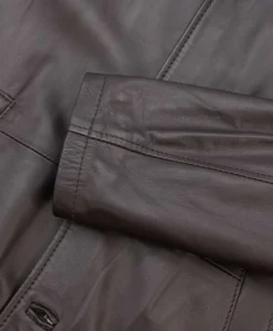 Uomo D'Arienzo Elvis - Cappotto in pelle testa di moro effetto liscio collo giacca