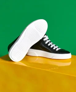 Uomo D'Arienzo Firenze - Sneakers alta in pelle nera stampa cocco da uomo