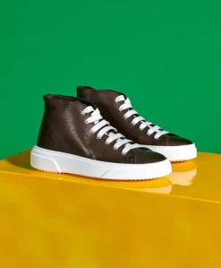 Uomo D'Arienzo Firenze - Sneakers alta in pelle fango da uomo