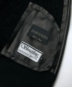 Donna D'Arienzo G155 - Bomber in montone color oro laminato effetto liscio