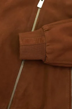 Donna D'Arienzo G154 - Bomber in pelle camoscio cuoio colletto coreana