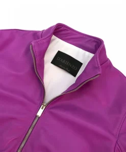 Donna D'Arienzo G154 - Bomber in pelle naturale glicine effetto liscio