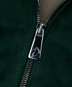 Donna D'Arienzo G155 - Bomber in pelle scamosciata verde collo in lana merino