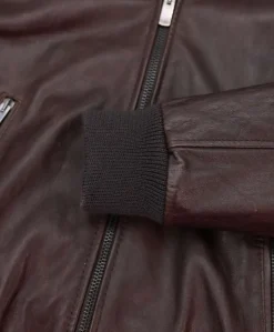 Donna D'Arienzo G155 - Bomber in pelle testa di moro effetto vintage