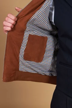Uomo D'Arienzo Gaudil - Giacca Bomber in pelle camoscio cuoio due tasche