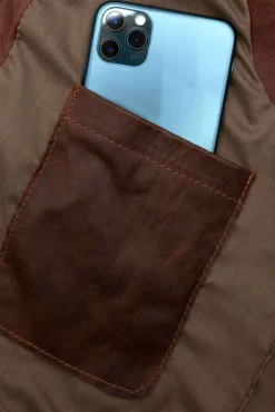 Uomo D'Arienzo Gilet - Gilet in pelle naturale marrone stile classico