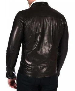 Uomo D'Arienzo Hamilton - Giacca biker in pelle nera vegetale effetto lavato
