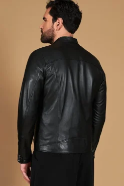 Uomo D'Arienzo Hamilton - Giacca in pelle nera quattro tasche nappa effetto liscio