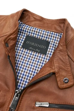 Uomo D'Arienzo Hamilton - Giacca in pelle pull up cuoio effetto vintage