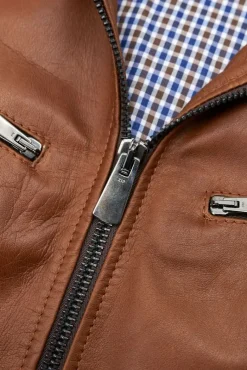Uomo D'Arienzo Hamilton - Giacca in pelle pull up cuoio effetto vintage