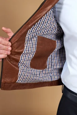 Uomo D'Arienzo Hamilton - Giacca in pelle pull up cuoio effetto vintage